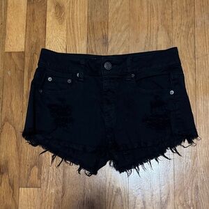 American Eagle Outfitters Black Distressed Jean Shorts